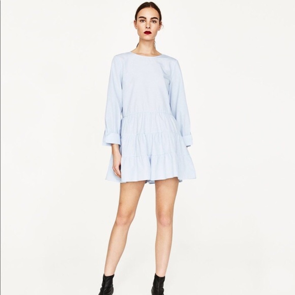 Zara Frilled Jumpsuit in Blue